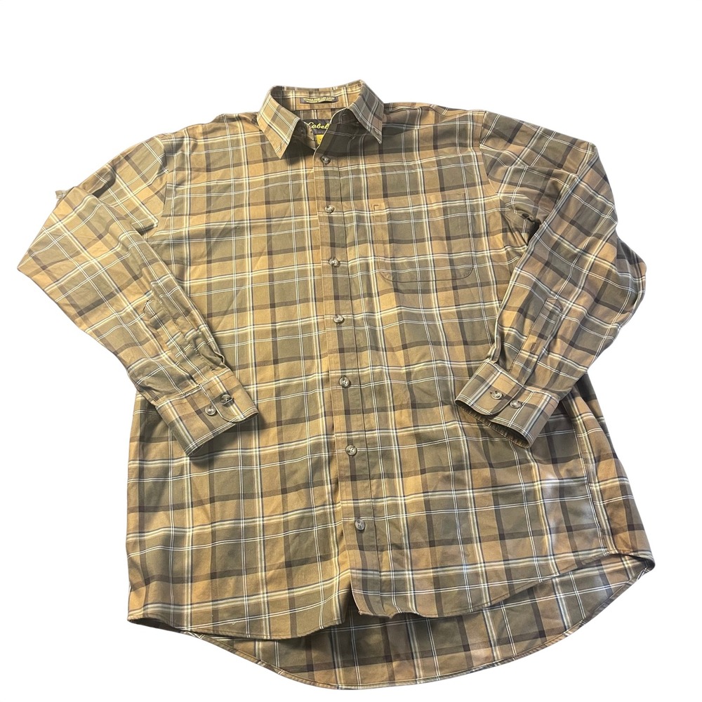 Cabela's LT Tall Plaid Button Down Shirt Men Long Sleeve Outdoor‎ Hiking